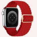 Braided Stretchy Nylon Bands Compatible with Apple Watch Band 38mm 40mm 41mm 42mm 44mm 45mm 46mm 49mm Women Men, Adjustable Sport Elastic Wristbands for iWatch Series 11 10 9 8 7 6 5 4 3 2 1 SE Ultra