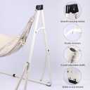 2 in 1 Hammock with Stand - Portable Hammock & Swing Chair, No Tools Assembly, with Carry Bag, Indoor Outdoor for Patio, Garden, Camping, Apartment (White)