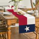 Artoid Mode Texas U.S. States Flag Table Runner, Seasonal Party Holiday Kitchen Dining Table Decoration for Home Party Decor 13x72 Inch