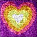 Numptain Latch Hook Kits for Adults,DIY Rug Crafts Love Rainbow Pattern Color Printed Canvas,Latch Hook Kits for Beginners Handmade Needlework Crafts Home Decoration,12"x12" NT1