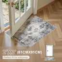 TARANCH Abstract 12x14 Area Rug: Machine Washable Non Slip Ultra Thin Low-Pile Carpet, Soft Stain Resistant for Living Room Bedroom Office, Kid Pet Friendly, Robot Vacuum Compatible - Grey