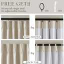 Cream Beige Linen Blackout Curtains Pinch Pleated 102 Inches Long for Bedroom Memory Shape Back Tab Flax Linen Curtains Blackout Farmhouse Full Light Blocking Thermal Insulated Drapes 2 Panels Set