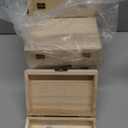 Acrux7 4 Pack Unfinished Wood Boxes, 7.2 Inch Unpainted Wooden Box with Hinged Lid, Small Plain Pine Wood Storage Boxes for Crafts, DIY, Jewelry, Keepsake (7.2x5x2.5 Inch)