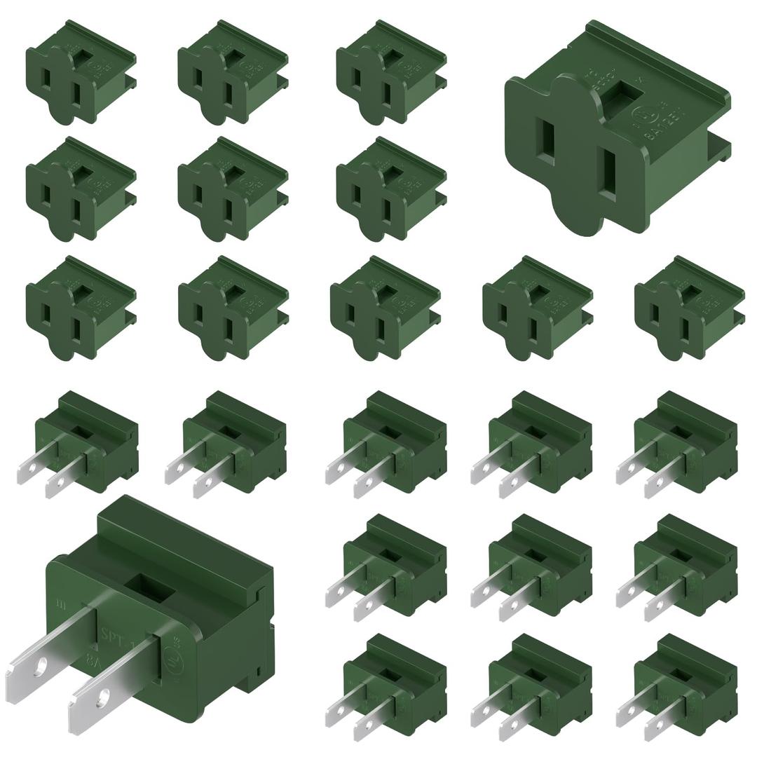 24PCS Electrical Male and Female Plug,Vampire Plug Gilbert Plugs for Holiday,Christmas Lighting Plugs and sockets and Halloween Lighting socketsSPT-1