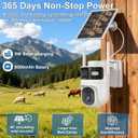 Dual Lens 4G LTE Cellular Security Camera Outdoor,No WiFi Security Camera Solar Powered,365 Days Free Unlimited Data,PTZ with 360Auto Tracking,2K Color Night Vision,PIR Alarm,2-Way Audio