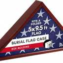 Americanflat Large Flag Display Case - Fits Folded 5x9.5' Burial Flags - Silhouette Collection - Display Box for Wall or Tabletop - Mahogany
