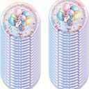2 x 116Pcs Unicorn Birthday Party Supplies Tableware Kit Including Unicorn Balloons Party Plates and Napkins, Unicorn Paper Plates Cups Forks Kit for Unicorn Balloonss Theme Party, 16 Guests