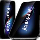 Esanik [2-Pack for iPhone 16 Pro Max 360 Privacy Screen Protector - 4-Way Anti-Spy Tempered Glass,Shatterproof, Anti-Peep, Scratch Resistant,Easy Installation Frame Included