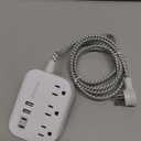 Cruise Ship Essentials - Mifaso Power Strip with USB Ports, 5Ft Flat Extension Cord with Multiple Outlets, USB Charging Station with Non Surge Protector for Cruise Ship, Travel, Dorm Room Essentials (White)