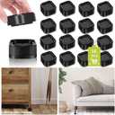 15Pack Furniture Risers 1, 2 or 3 Inch, Adjustable Bed Risers Heavy Duty For Table Desk Couch Chair Sofa Cabinet Bed Legs Dorm, Square Stackable Bed Raisers Blocks Lift Height 1", 2" or 3", Black