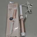 Conair Double Ceramic 1 -Inch Curling Iron, 1 -Inch Barrel Creates Soft Waves & Curls, Hair Curler for Use on Medium & Long Hair, White/Rose Gold