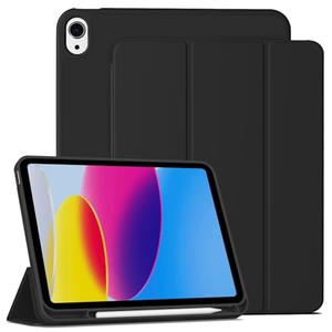 IAMKHO Case for iPad (A16) 11th Generation 11 Inch 2025, iPad 10th Generation 10.9 inch 2022 with Pencil Holder, Auto Wake/Sleep, Support Touch ID, Slim Trifold Stand Protective Cover (Black)