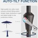 Tobeos 9FT Auto-Tilt Patio Umbrella|Outdoor Market Table Umbrella with 8 Fiberglass Ribs for Pool,Deck&Backyard