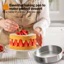 6 Inch Cake Pans Set of 3 with 100 Pieces Parchment Paper, Stainless Steel Baking Pan For Layered Cakes, Smash Cake Pans Mirror Finish Dishwasher Safe Small Cake Pan Set Cake Mold