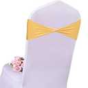 Spandex Baby Blue Chair Sashes 50 Pcs Light Blue Sashes Bows Elastic Chair Cover Bands Ties Without Buckle for Wedding Party Events Ceremony Birthday, Yellow