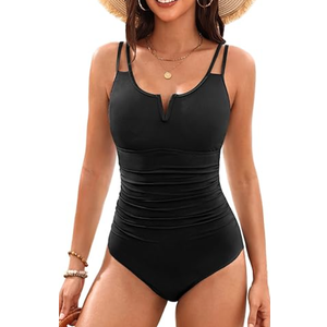 Womens One Piece Swimsuit Tummy Control - Slimming Bathing Suit V Wired Full Coverage 2025 Swimwear, Size XL