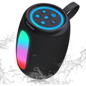 Portable Bluetooth Speaker, 2026 Powerful Stereo Loud Sound Wireless Speaker, 8 LED Modes, IPX5 Waterproof, Up to 36H Playtime, BT 5.3 with AUX, TWS Pairing, for Outdoor/Home/Party/Beach, Ideal Gifts