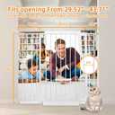 30 Inch Tall Baby Gate with Small Cat Door, Adjustable Auto Close Dog Gate Easy Walk Thru Pet Door for Stairs, Doorway, House