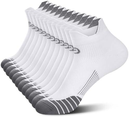 PAPLUS Ankle Compression Sock for Men and Women 6 Pairs, Low Cut Compression Running Sock with Ankle Support