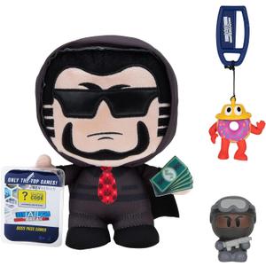 DevSeries Jailbreak Collector Bundle - Three Exclusive Virtual Item Codes with Boss Pass Gamer Plush, SWAT Pass Gamer Squooshems, and Mr. Donut Hanger