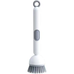 Long-Handled Rotating Pot Brush with Liquid Dispenser, Non-Scratch Non-Stick Multi-Functional Kitchen Cleaning Brush for Home Use