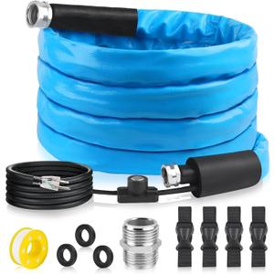 FANOVO 15ft Heated Water Hose for RV, Heated Drinking Water Hose with Energy Saving Thermostat to Keep Drinking Water Running in Cold Winter, for Campers, Trailers