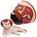 KOOLTAIL Cat Cone Collar Soft, Adjustable Cat Cones to Stop Licking, Foldable Donut Water Resistant Pet Recovery Neck E Collars After Surgery, Kitten Elizabethan Collar for Small to Large Cat (Large, Brown)