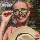 Eyekepper Cat Eye Reading Glasses for Women Oversize Ladies Readers - Green +2.50