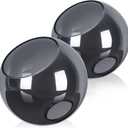 Lighting Fixture Replacement Globes Top Opening Smokey Black Glass Lamp Shades 2 Packs, for Chandelier/Pendant light/Ceiling light, 4.2cm(1.7") of socket base; 13cm(5.12") of globe width