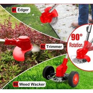WILD BADGER POWER 26cc Weed Wacker Gas Powered, String Trimmer/Edger, Pole Saw, Hedge Trimmer and Brush Cutter Blade, 4-in-1 Multi Yard Care Tools, Rubber Handle & Shoulder Strap Included