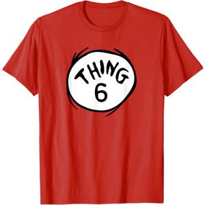 Dr. Seuss Thing 6 Emblem RED T-Shirt Small