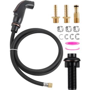 Universal Kitchen Sink Spray Attachment/Hose/Holder Set, Kitchen Side Sprayer Compatible with Moen/Delta Faucet, Kitchen Sink Faucet Sprayer Replacement, Oil Rubbed Bronze Finish