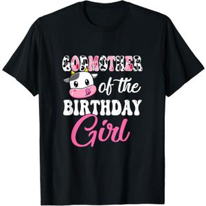 Madrina Of The Birthday Girl Farm Cow 1St Birthday Girl T-Shirt, Size 3XL