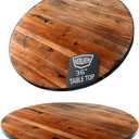 Reclaimed Wood Table Top - Rustic Recycled Wooden Piece Perfect for Signs, Kitchens, Dining and Coffee Table Tops (Reclaimed Wood Table Top with Metal Edge, 36" Round)