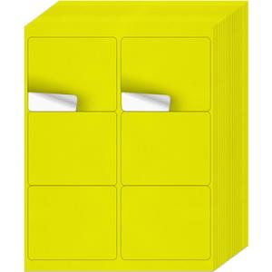 Neon Yellow Printable Address Labels 3-1/3"  4" Self-Adhesive Vinyl Shipping Blank Stickers Removable Mailing Decals for Inkjet Laser Printer 120 Labels