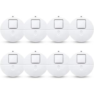 EVA LOGIK Modern Ultra-Thin Window Alarm with Loud 120dB Sound and Vibration Sensors Compatible with Virtually Any Window, Glass Break Alarm Perfect for Home, Office, Dorm Room- 8 Pack