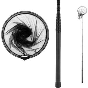 Long Fishing Net Telescoping Handle, Carbon Fiber Fish Net, Portable Landing Net Long Handle, 9ft/11.15ft Fishing Gear Equipment, Rubber Coated Netting, Holds up to 20lbs (A01 - 11.15ft/133.8")