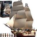 Wise Block Assassin's Creed Black Flag Jackdaw (Voyage Edition) Building Set - Pirate Ship Model with 6 Minifigures, Jackdaw Desktop Decoration for Fans, Building Block Gift for Adults 18+, HA395105