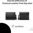 RFID-Blocking Women's Real Leather Wallet with Large Capacity and Wristlet - Small, Secure, and Chic - Conveniently Holds Cards, Cash, and Coins (All Black - RFID Protected with Wristlet)