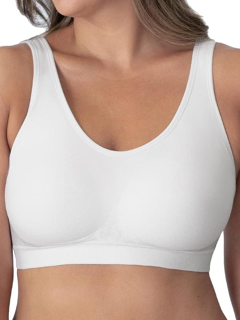 SHAPERMINT Wireless Bras for Women No Underwire Bralettes with Support and Natural Lift (4XL: 44G, 46DD/EG, 48DDDD/F, White, Fixed Straps)