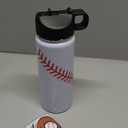 Baseball Water Bottles for Boys 18 oz and 100 PCS Baseball Stickers Sports Insulated Stainless Steel Water Bottle Baseballs Accessories Stuff Gear Gifts For 8-12 12-14 Player