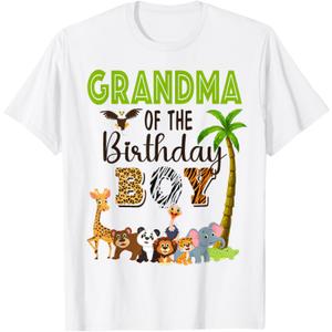 Grandma of The Birthday Boy Wild Zoo Theme Safari Party T-Shirt. size XL