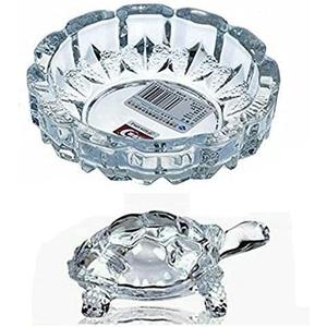 Crystal Glass Turtle-Tortoise for Feng Shui and Vastu/Feng Turtle Tortoise Showpiece Gift Good Luck, Health Prosperity, Plate - Length: 4.5, Width: 4.5, Height: 2.8 Inch