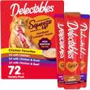 Delectables Squeeze Up Non-Seafood Variety Pack, Creamy Squeezable Puree, Lickable Wet Cat Treats, Grain Free, No Added Fillers, No By-Products, No Added Preservatives, 0.5 Ounces Tube, 72 Tubes Total (EXP 10/30/27)