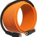 YAMATIC Upgraded Flexible Pressure Washer Hose 50 FT 3400 PSI, 1/4" Wear & Kink Resistant Power Washer Hose with Heat Protect Sleeve, Durable Replacement Hose for Uberflex Flexzilla Ryobi (Orange)