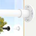 Outdoor Curtain Rod 31-144 inch Adjustable Long Spring White Shower Tension Curtain Rod Extra Long Outdoor Rods for Patio Bathroom Windows No Drilling, No Rust