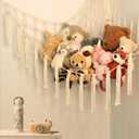 mirolam Stuffed Animal Storage Hammock Net - Toy Hammock Net for Stuffed Animals Corner - Hanging Stuff Animal Organizer Holder Large Size Baby Nursery Room Decor