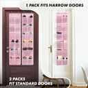 Simple Houseware 24 Pockets - 2PK 12 Large Pockets Over Door Hanging Shoe Organizer, Pink