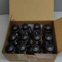 LLQ Mini Decorative Lanterns - 12pcs with Flicker Candles, Hanging Lanterns for Home & Wedding Decor, Table Centerpiece, Battery Included, Black