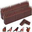 BORHOOD Bird Spikes, 20 Pack Pigeon Deterrent for Small Birds Raccoon Cats Defender for Outside to Keep Squirrel Away, Plastic Fence Spike for Railing and Roof-Brown